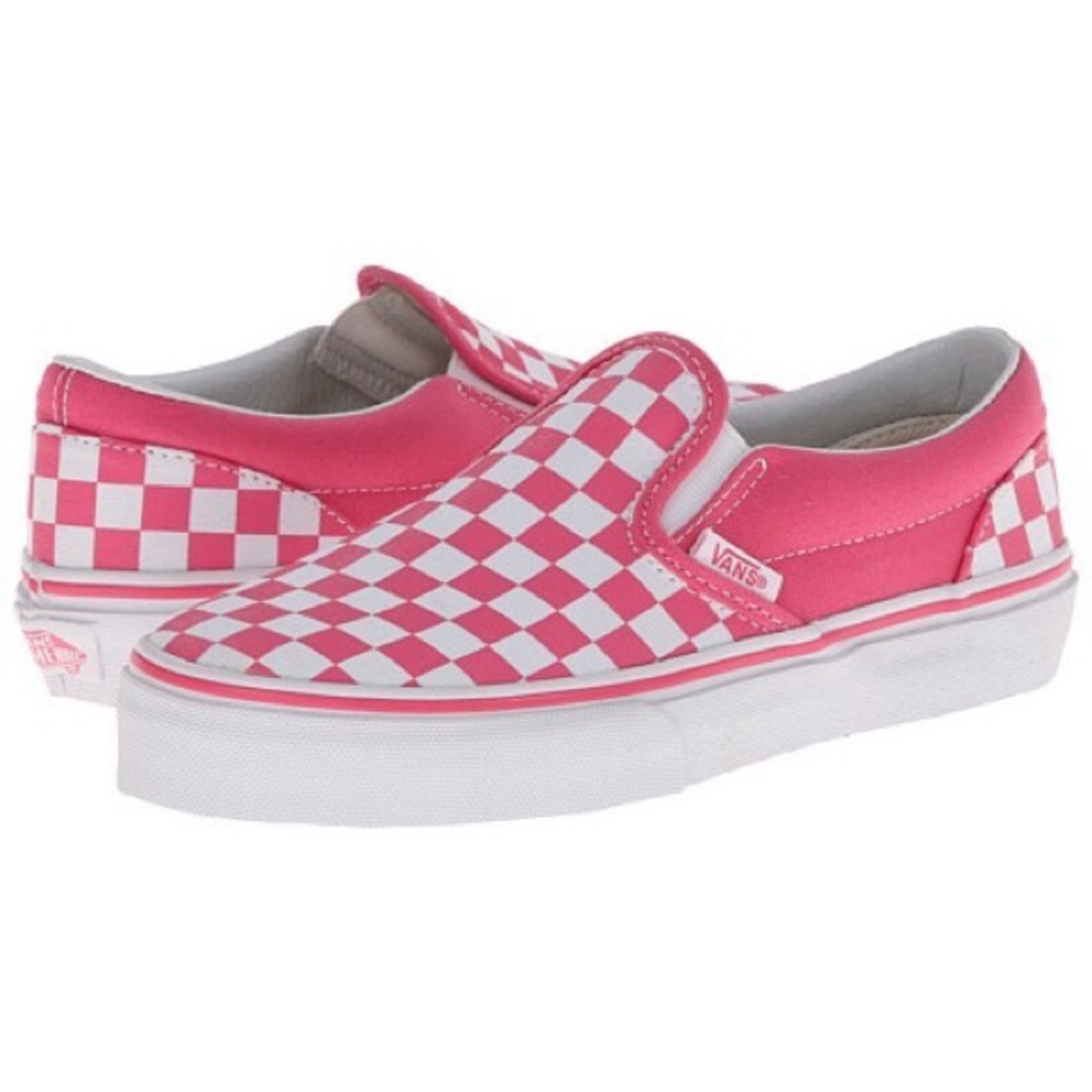 Pink and white checker board Vans